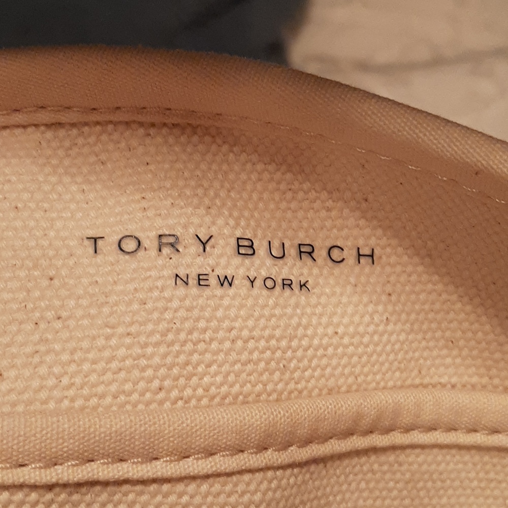 TORY BURCH Natural Canvas Logo Tote Bag - Picture 6 of 13